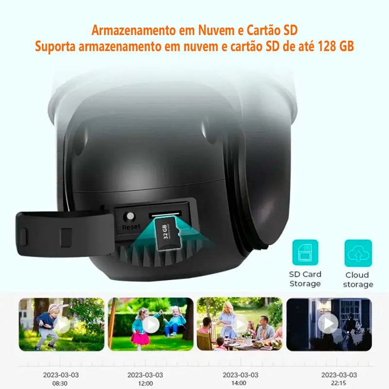 Câmera de Segurança Externa Lente Dupla Bivolt